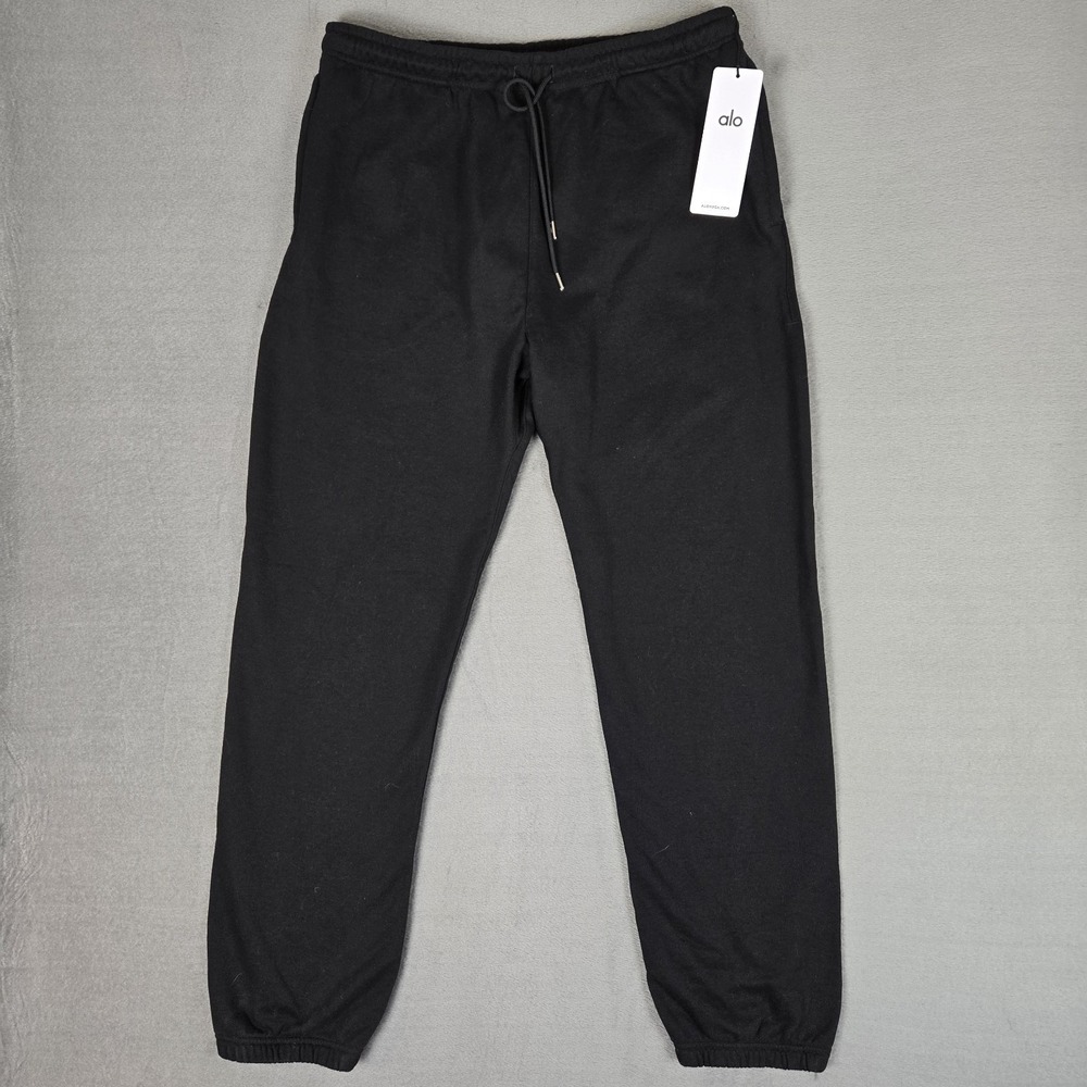 ALO Yoga Chill Sweatpant Mens Large Black Soft Cotton Taper Athleisure NWT